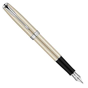 Перьевая ручка Parker Sonnet Premium Cisele Decal F535 Sterling Silver CT серебро 925пробы S0912490